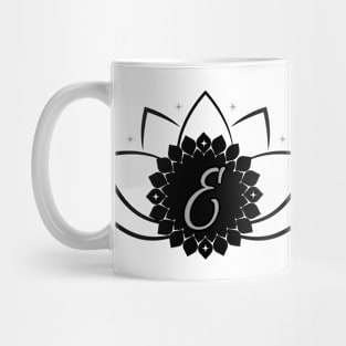 E - Lotus Flower Monogram Mug